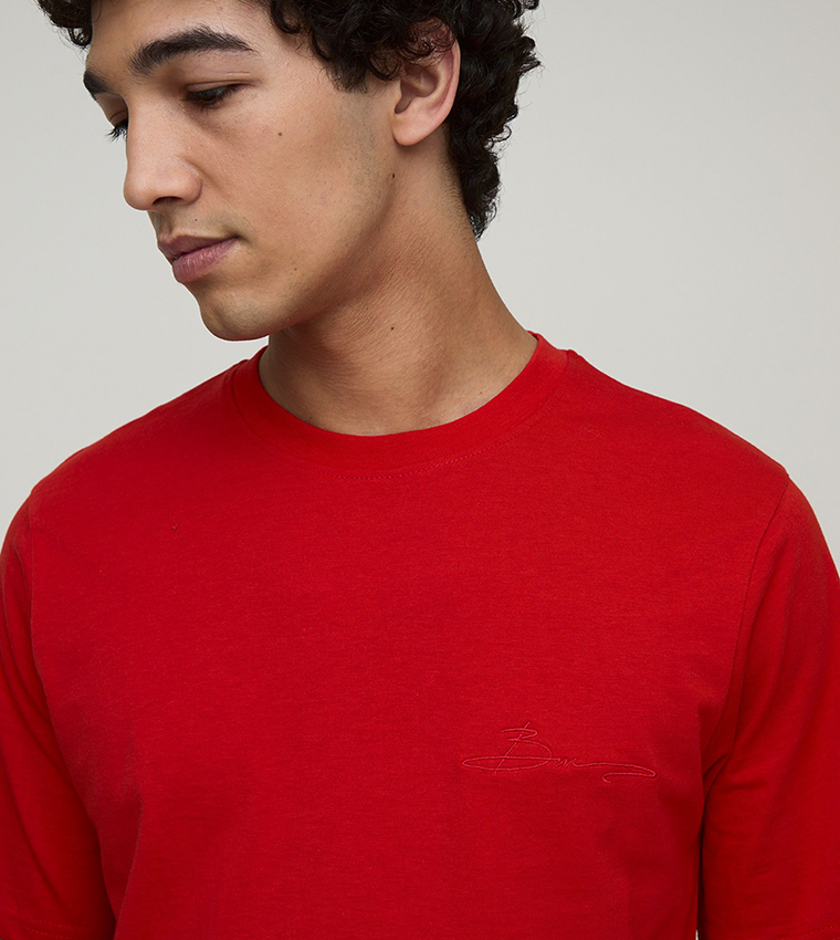 BM Signature Embroidered Crew Neck T-Shirt