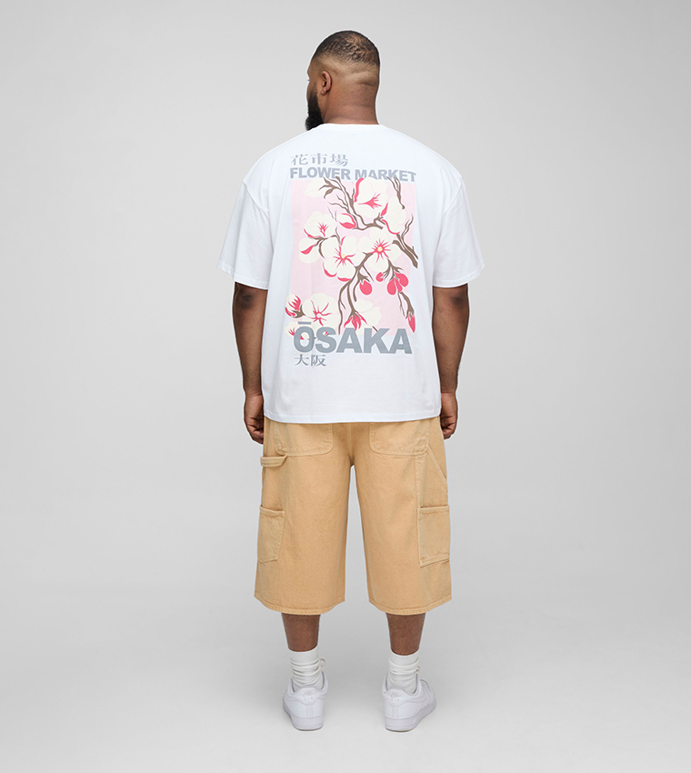 Plus & Tall Osaka Cherry Blossom Graphic Oversized T-Shirt