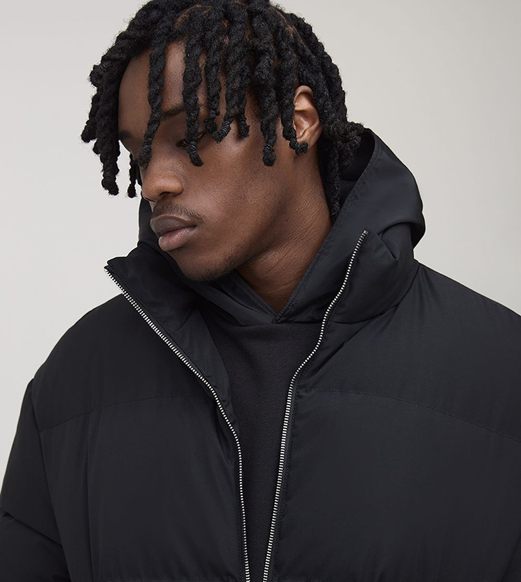 Tall Man Boxy Fit High Neck Puffer Coat