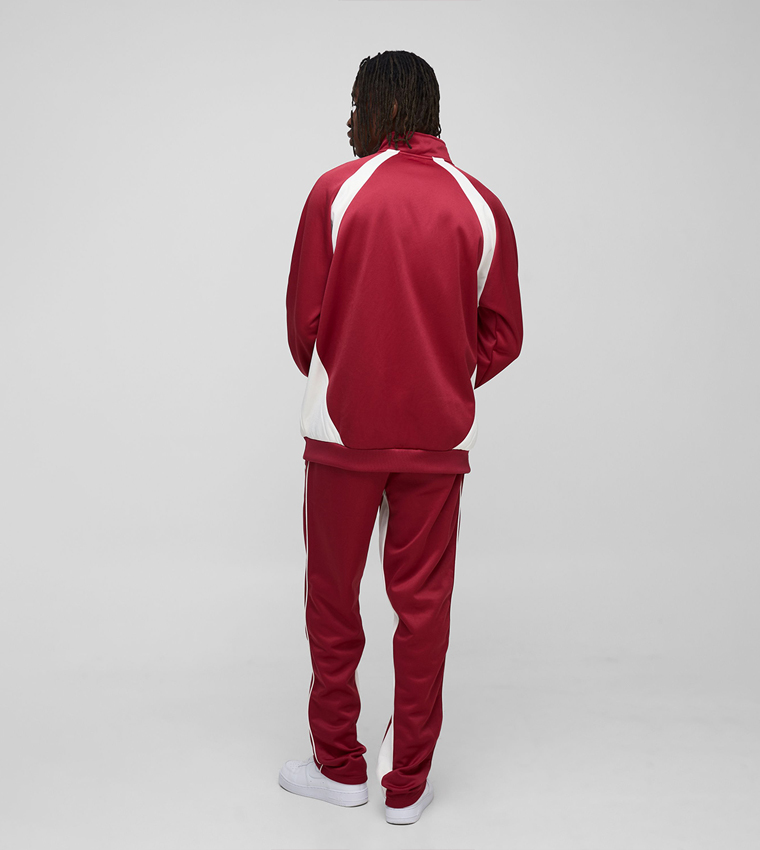 Buy BoohooMAN Plus Tall Regular Fit Tricot Color Block Funnel - Main Image