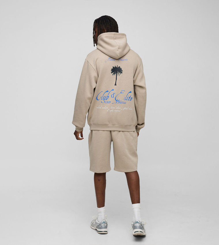 Plus & Tall Palm Print Regular Fit Hoodie