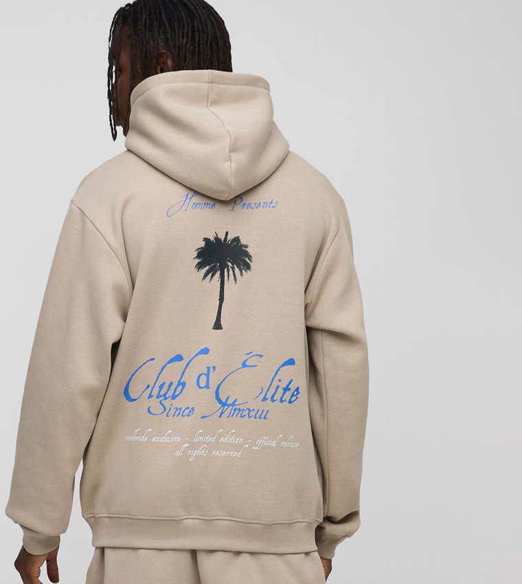 Plus & Tall Palm Print Regular Fit Hoodie