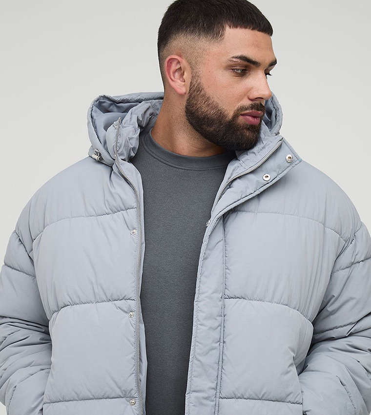 Plus & Tall Boxy Crinkle Nylon Puffer Jacket
