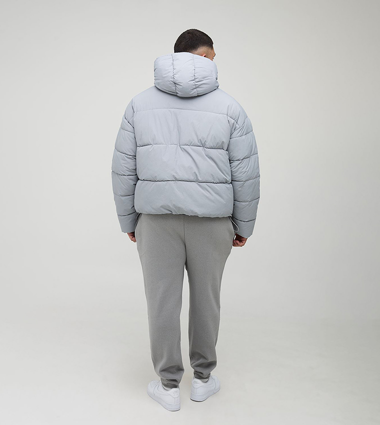 Plus & Tall Boxy Crinkle Nylon Puffer Jacket