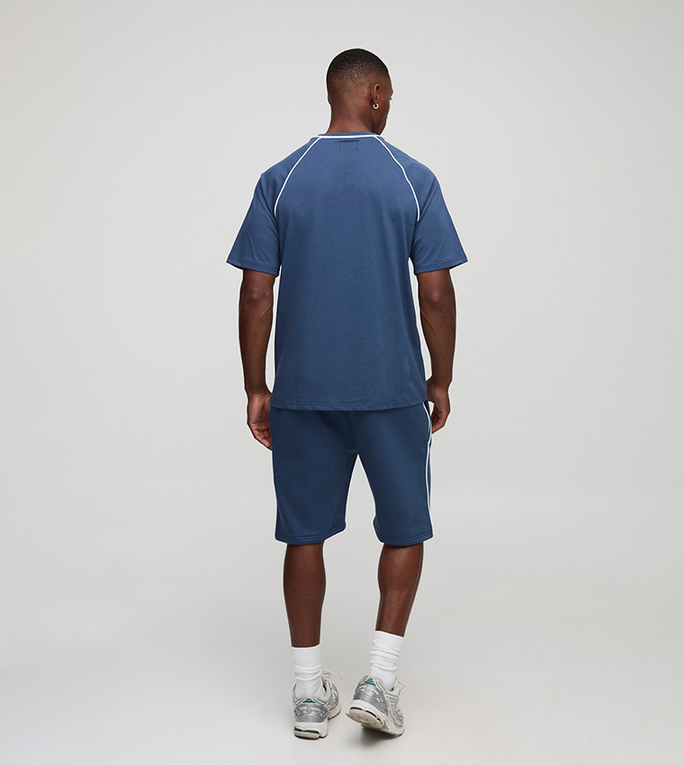 Homme Piping T-Shirt & Shorts Set