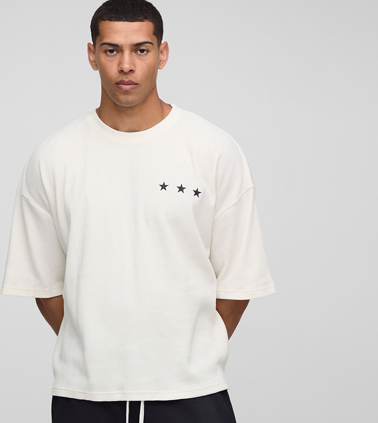Waffle Washed Oversized T-Shirt & Jogger Set