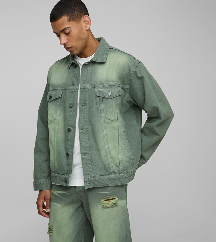 Faded Regular Fit Tinted Denim Jacket