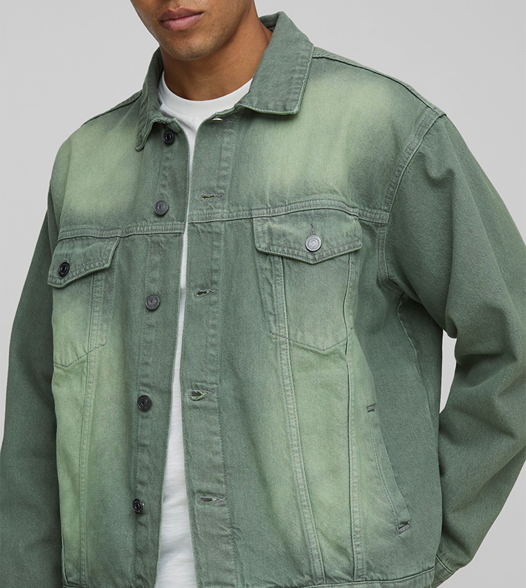 Faded Regular Fit Tinted Denim Jacket