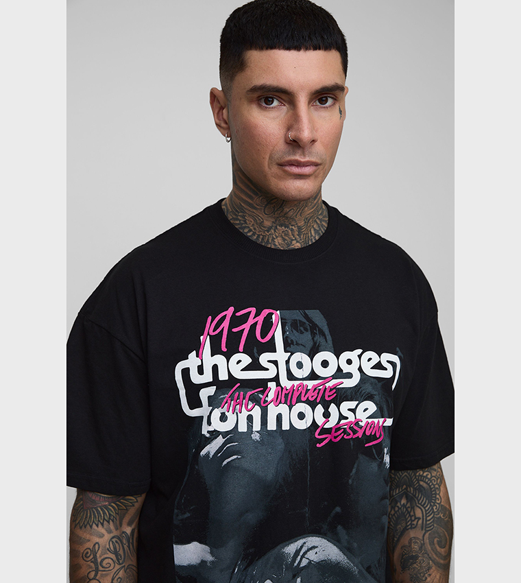 Tall Oversized The Stooges License Printed T-Shirt