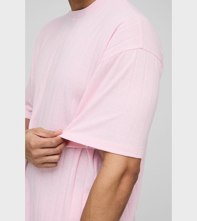 Soft Ribbed Oversized T-Shirt & Shorts Set