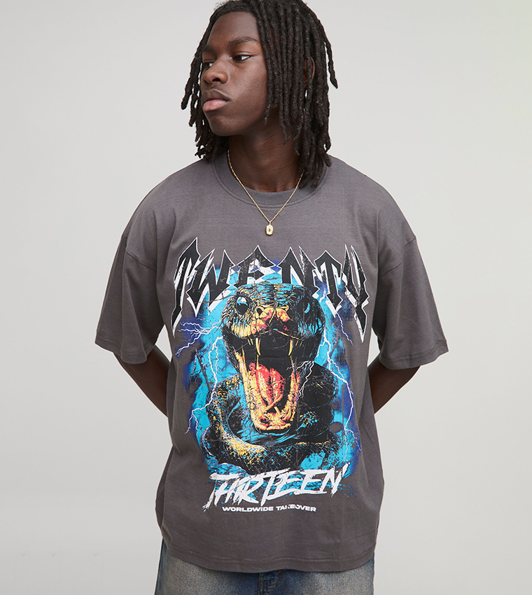 Snake Worldwide Large Scale Printed Oversized T-Shirt