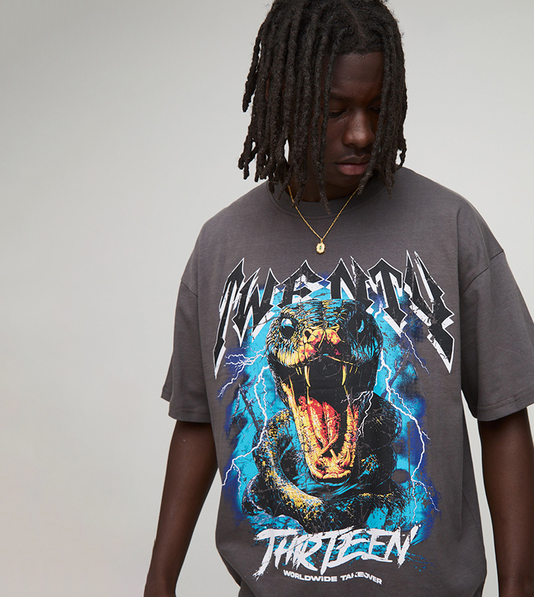 Snake Worldwide Large Scale Printed Oversized T-Shirt