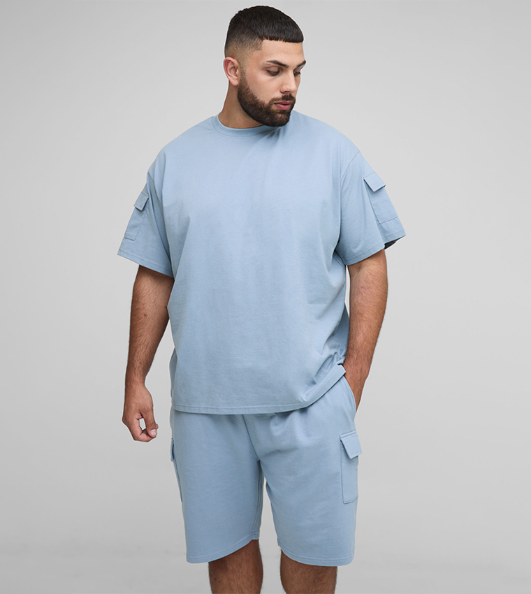 Utility Pocket Oversized T-Shirt & Cargo Shorts Set