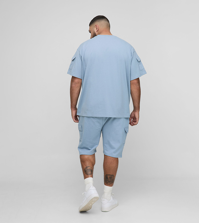 Utility Pocket Oversized T-Shirt & Cargo Shorts Set