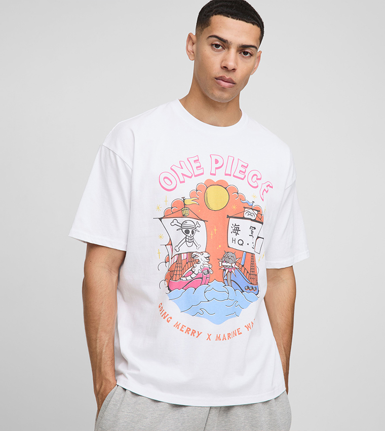 One Piece License Printed Oversized T-Shirt