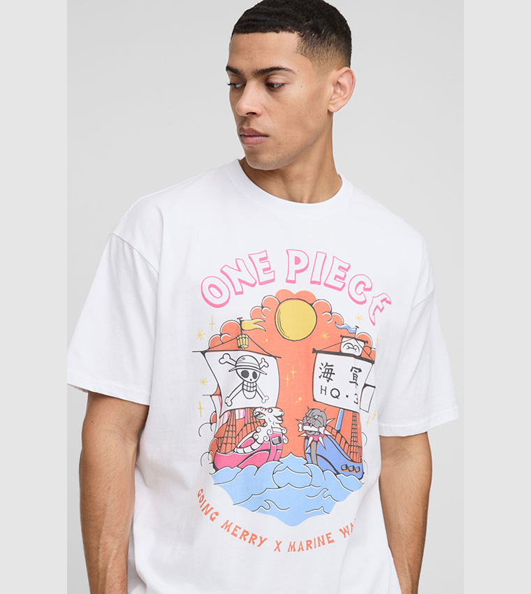 One Piece License Printed Oversized T-Shirt