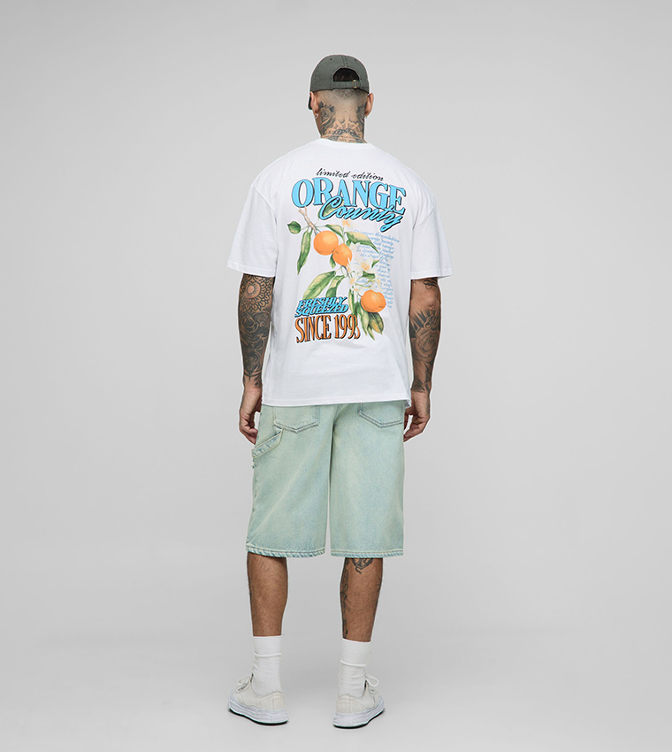 Plus & Tall Relaxed Fit Bleach Wash Distressed Carpenter Shorts