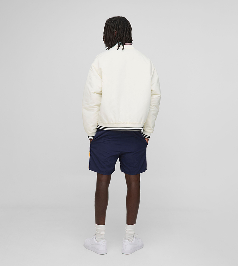 Ofcl Embroidered Nylon Varsity Oversized Jacket