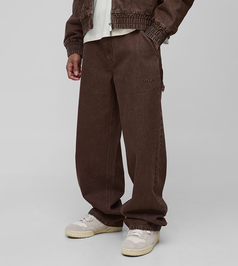Washed Relaxed Fit Carpenter Jeans