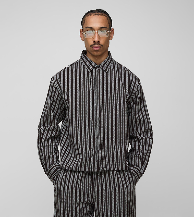 Striped Long Sleeves Oversized Shirt