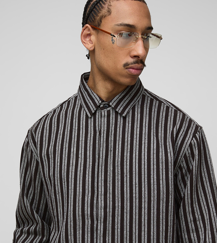 Striped Long Sleeves Oversized Shirt