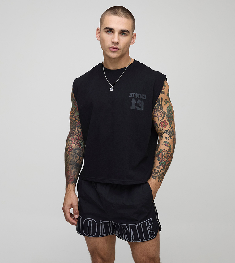 boohoo MAN★オーバーサイズ 半袖 Brooklyn Gym Tシャツ★黒★ bmm85160_black_xl?pdp.template