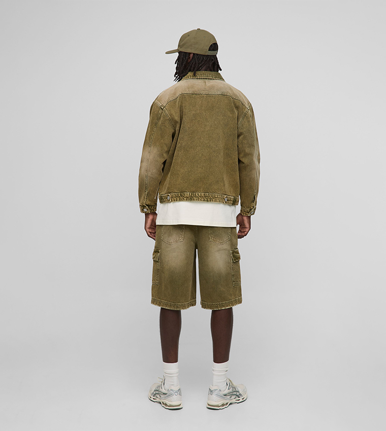 Tinted Faded Long Sleeves Denim Jacket
