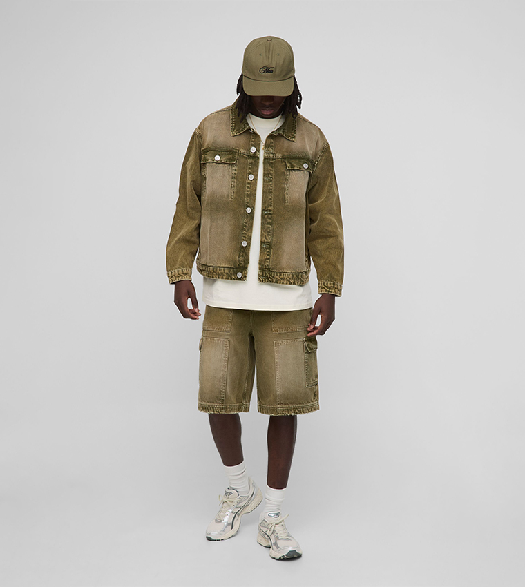 Tinted Faded Long Sleeves Denim Jacket