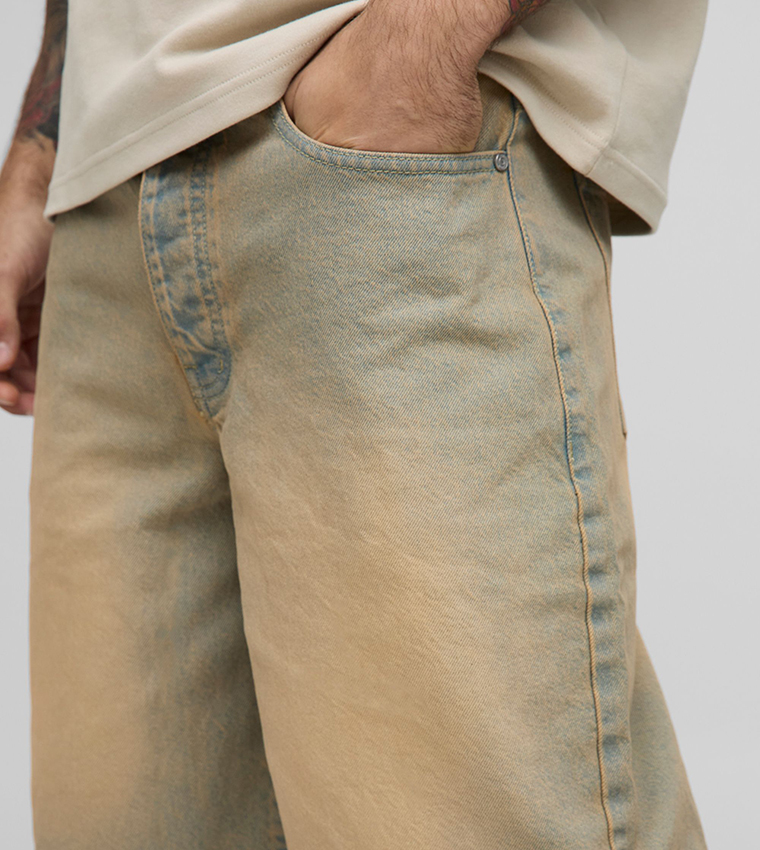 Antique Bleach Wash Denim Shorts
