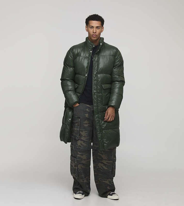 High Shine Long Sleeves Puffer Coat