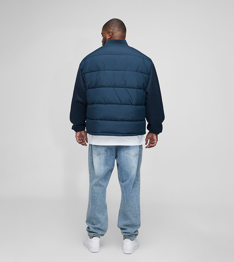 Quilted Scuba Sleeves Oversized Puffer Jacket