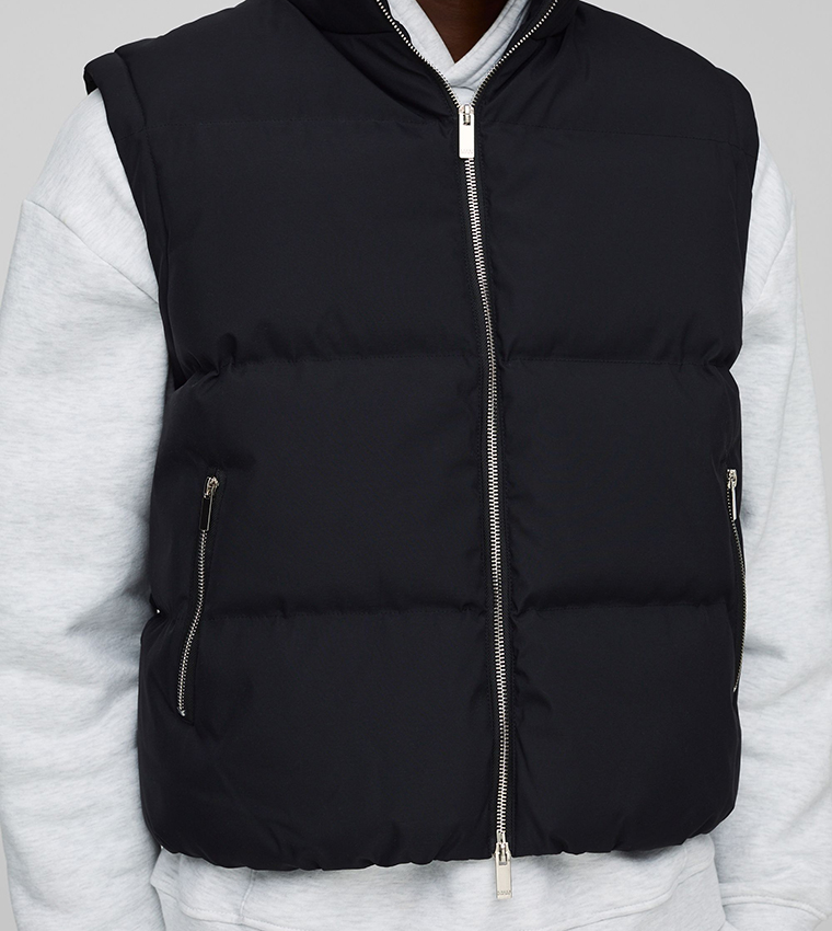 High Neck Boxy Puffer Gilet
