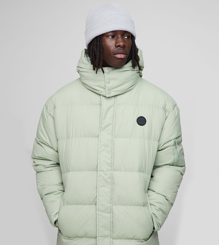 Regular Fit Hooded Longline Puffer Jacket