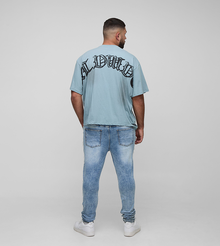 Plus & Tall Stacked Extreme Rip & Repair Skinny Fit Jeans