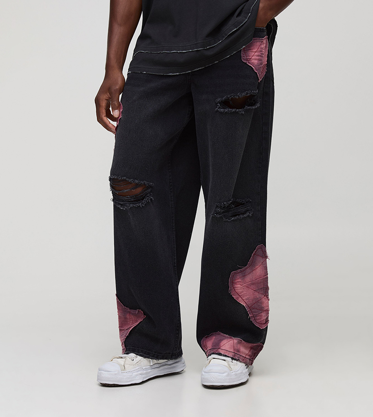 Rigid Rip & Repair Patchwork Baggy Jeans