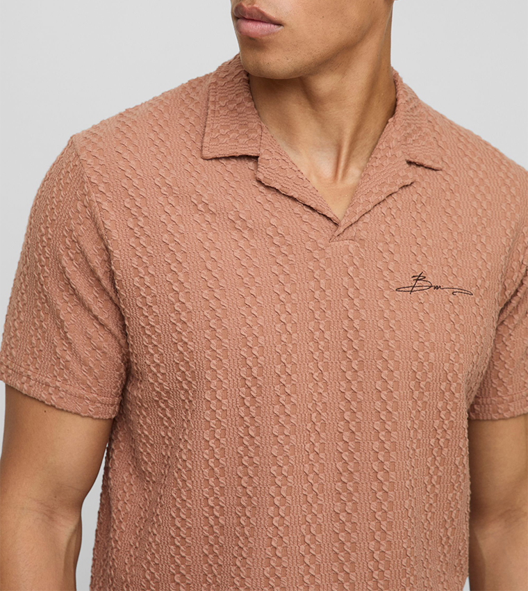 Boxy Embroidered Revere Polo T-Shirt & Shorts Set