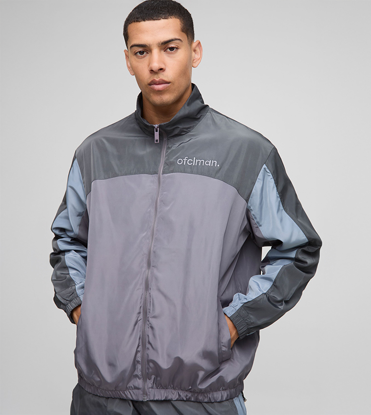 Nylon Color Block Track Jacket