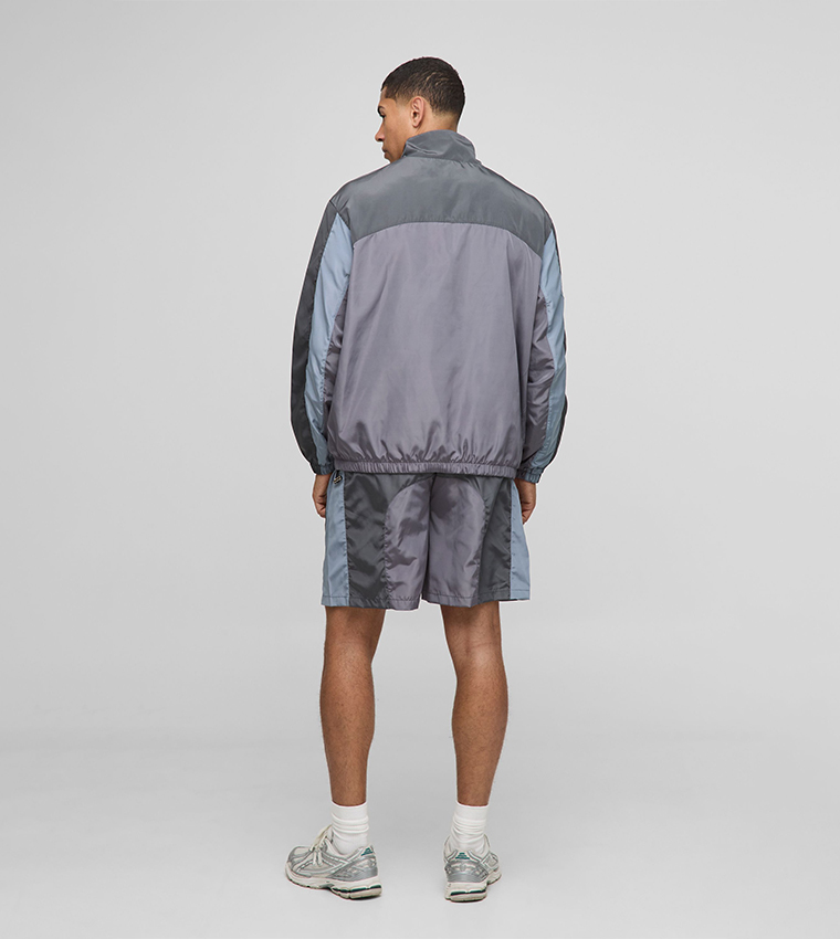 Nylon Color Block Track Jacket