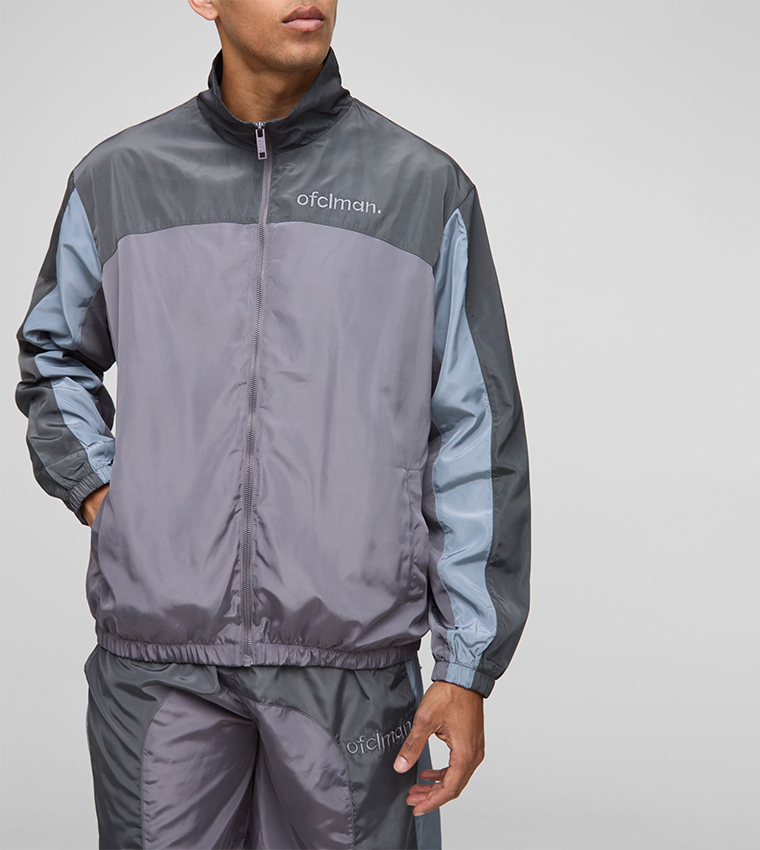 Nylon Color Block Track Jacket
