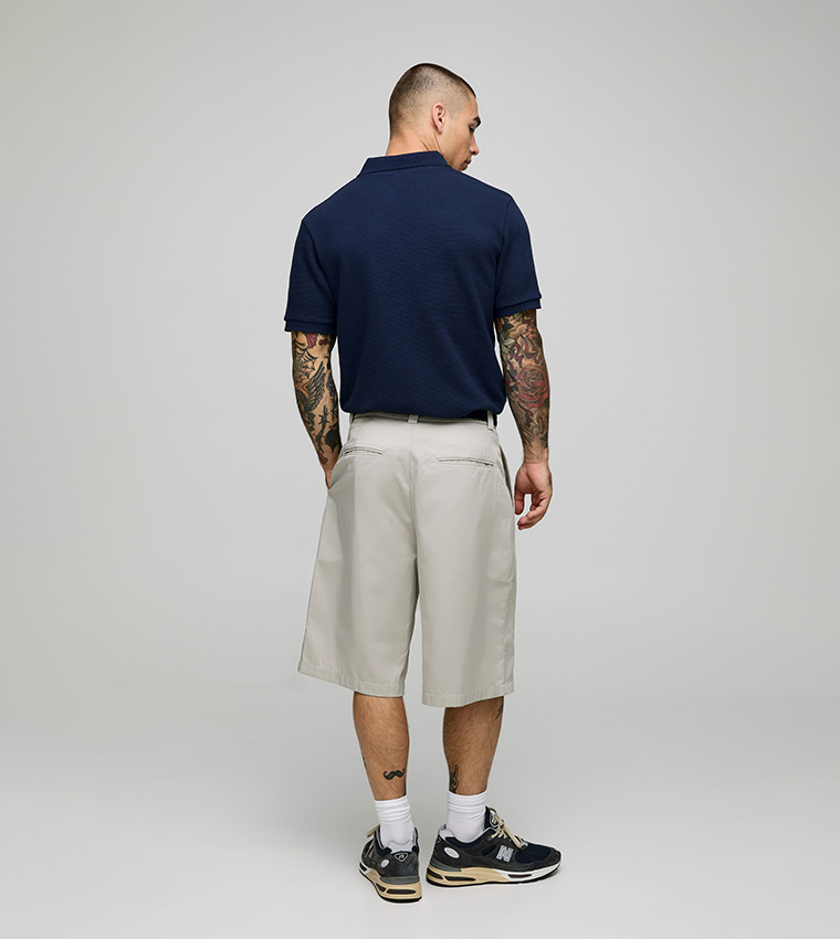 Slim Fit BM Signature Embroidered Textured Polo T-Shirt
