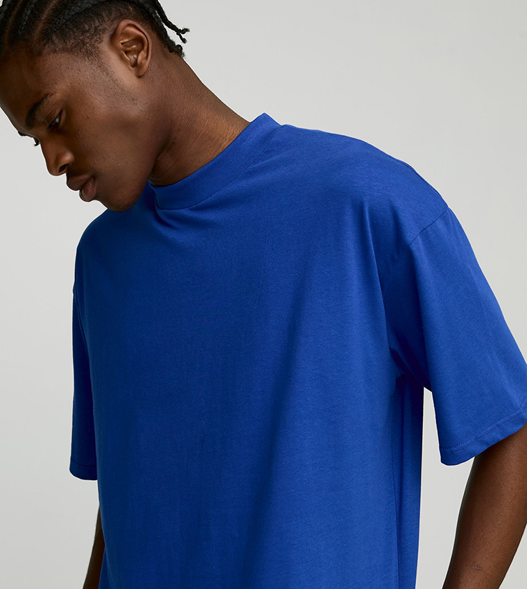 Solid Extended Neck Boxy T-Shirt