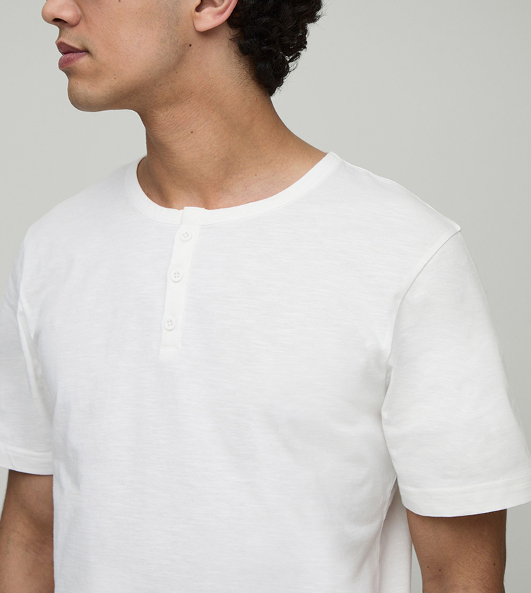 Regular Fit Henley Neck T-Shirt