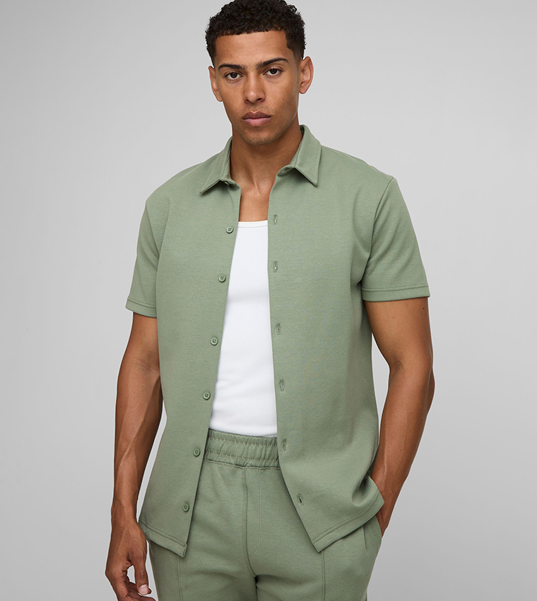 Slim Interlock Short Sleeves Shirt