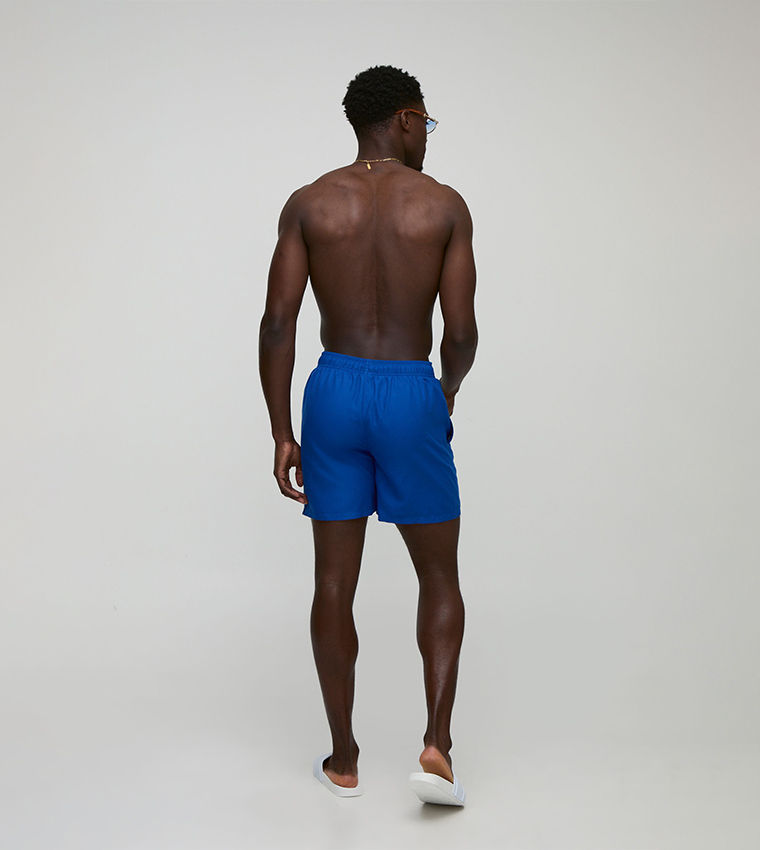 Drawstring Waist Mid Length Swim Shorts