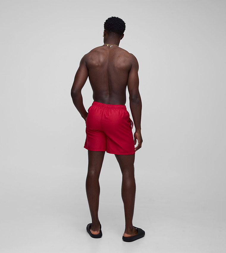 Drawstring Waist Mid Length Swim Shorts