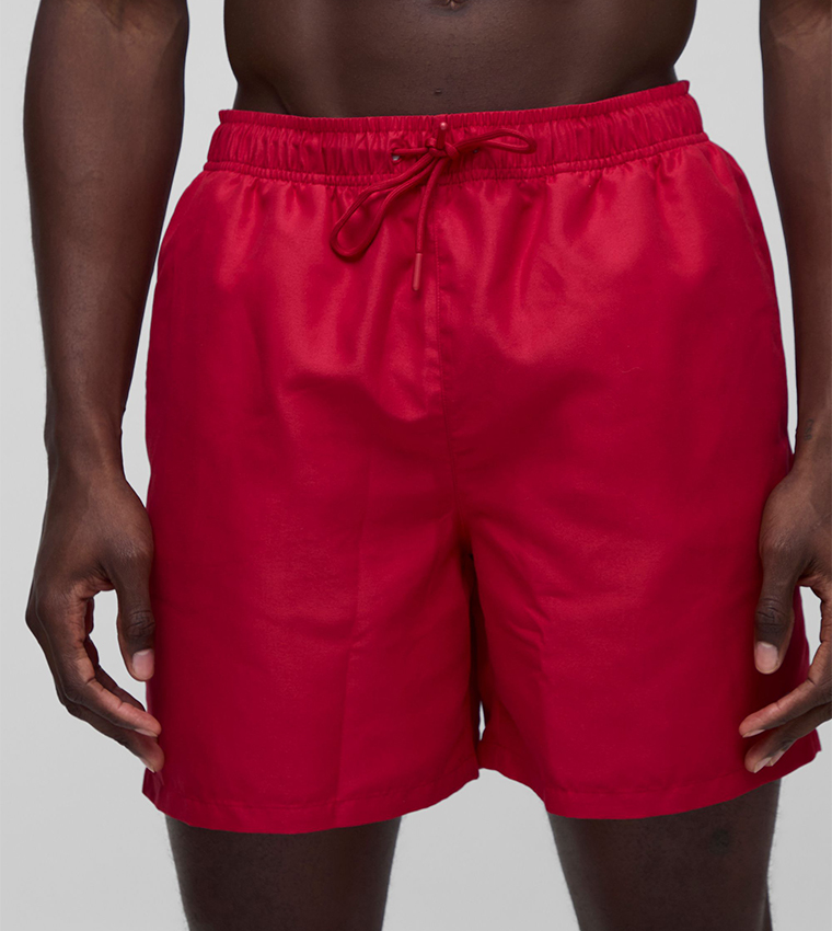 Drawstring Waist Mid Length Swim Shorts