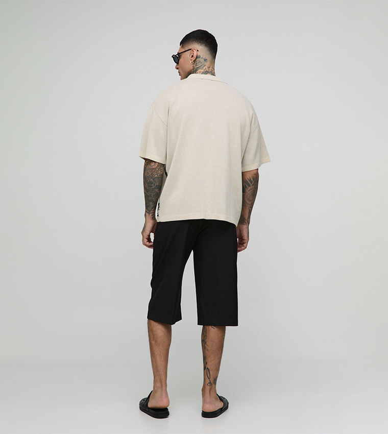 Plus & Tall Relaxed Scenic Jacquard Knitted Shirt