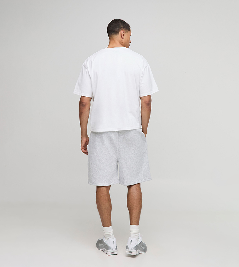 BM Embroidered Oversized T-Shirt & Shorts Set