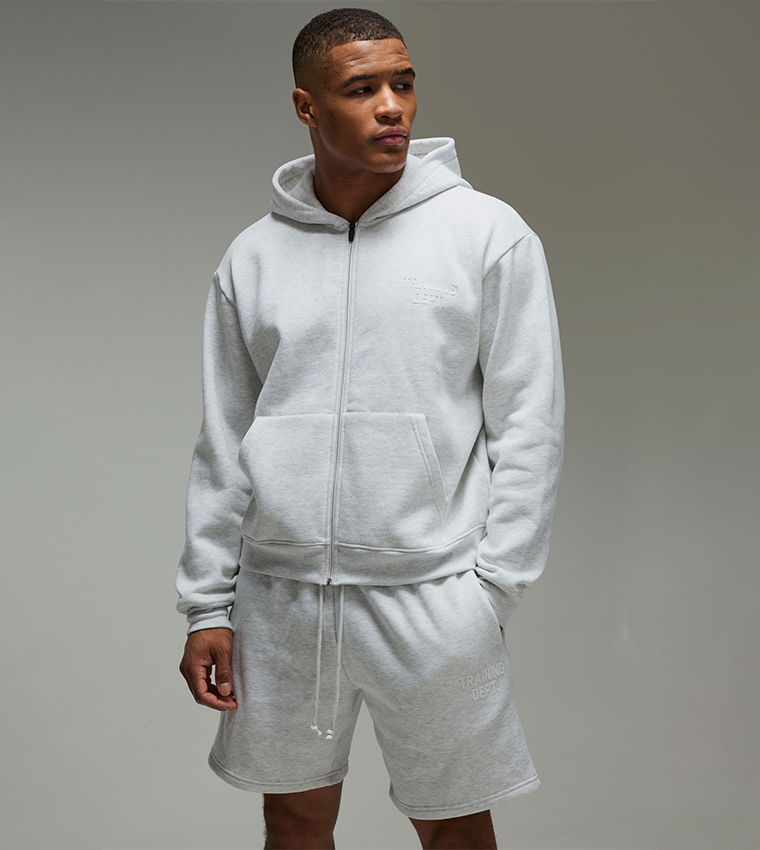 Training Dept Oversized Boxy Hooded Jacket & Shorts Set