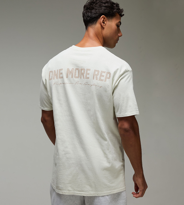 Washed One More Rep Printed Oversized T-Shirt